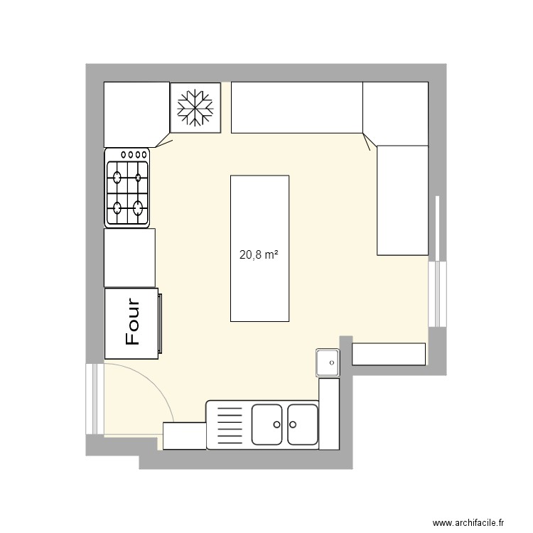 Cuisine pro 5 sans surgel et place pour le mélangeur. Plan de 0 pièce et 0 m2