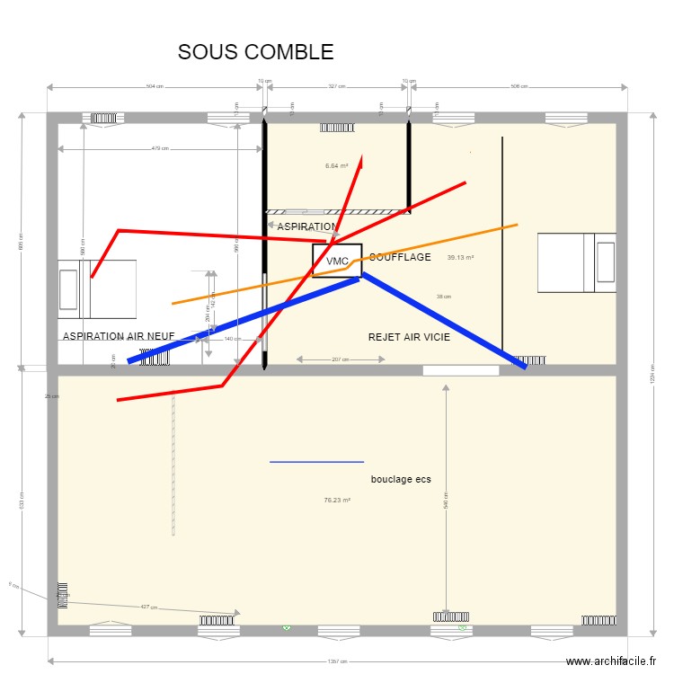 VMC. Plan de 0 pièce et 0 m2