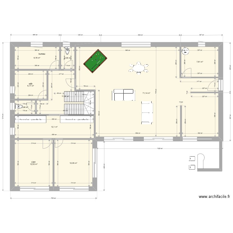 MERVEILLE 6 bis. Plan de 10 pièces et 144 m2