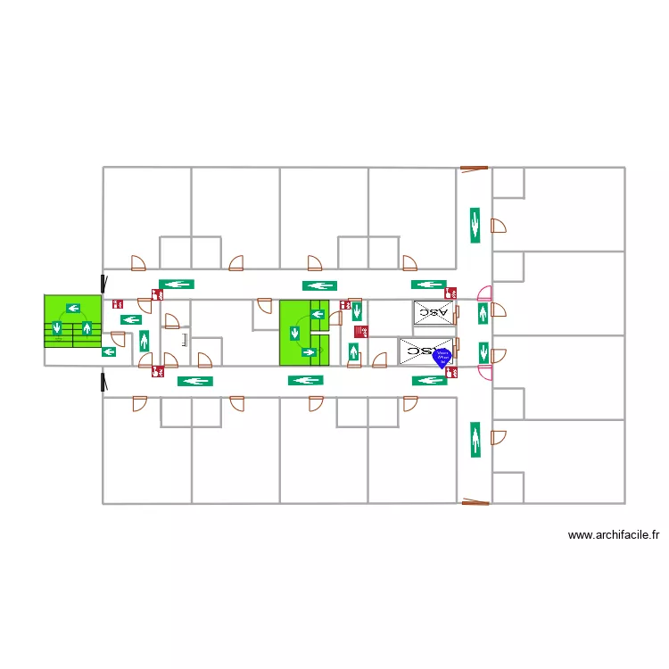 2eme au 8eme etage bouteille 58 gauche  asc de 8 &agrave; 12. Plan de 