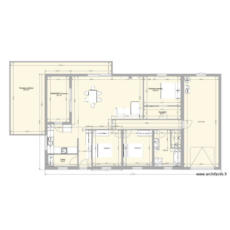 Maison 100m2 03 01 22. Plan de 11 pièces et 206 m2