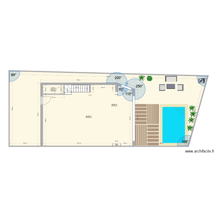 JdA terrain et piscine. Plan de 0 pièce et 0 m2