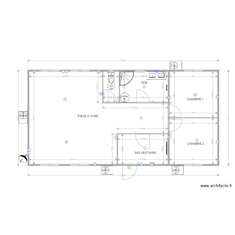 LOCAUX ANTIFER IMPLANTATION ELEC  MODIFIIE . Plan de 0 pièce et 0 m2