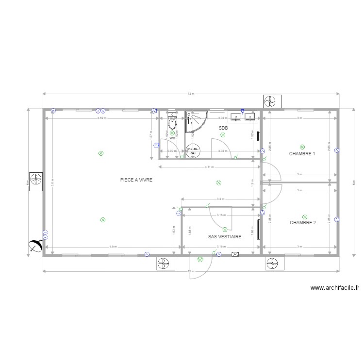 LOCAUX ANTIFER IMPLANTATION ELEC  MODIFIIE . Plan de 0 pièce et 0 m2