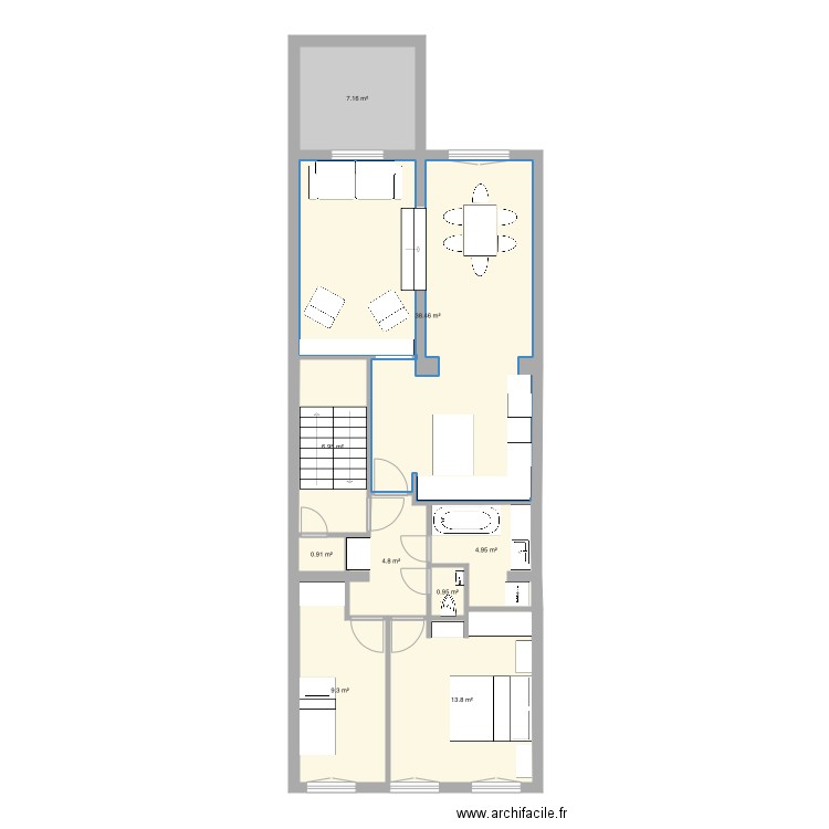 Tabellion 1e étage version 7. Plan de 0 pièce et 0 m2