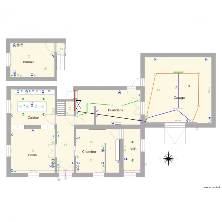 Eclairage garage buanderie. Plan de 0 pièce et 0 m2