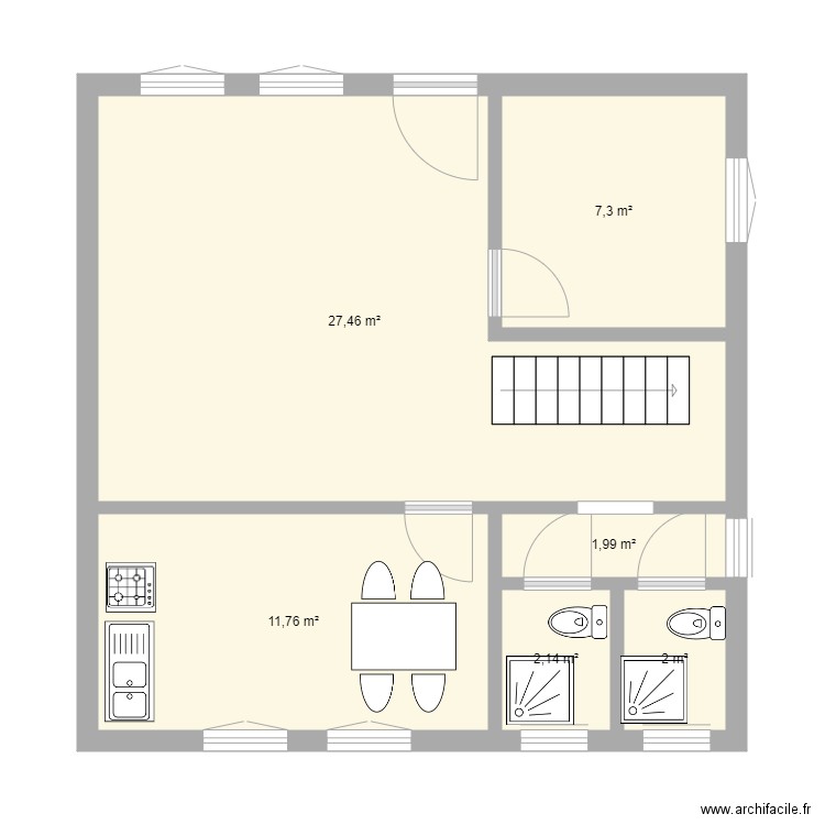 maison 19. Plan de 6 pièces et 53 m2