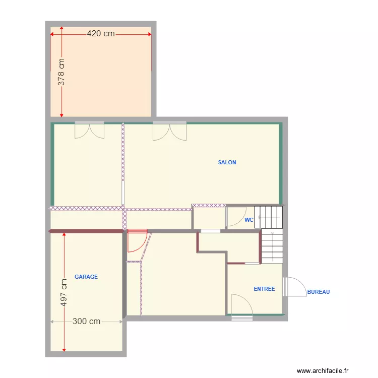 ARTIGUES rdc1 DEMOLITION/CREATION. Plan de 