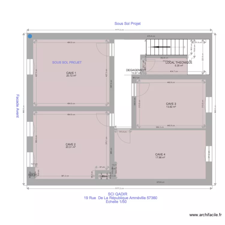 SCI QADIR SOUS SOL PROJET. Plan de 