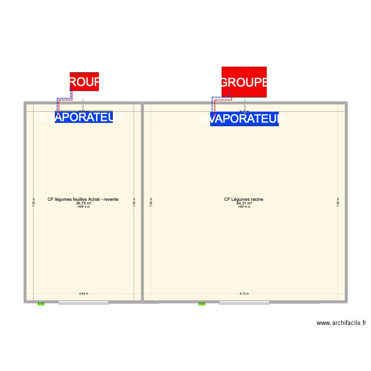 CF frères cageot . Plan de 2 pièces et 101 m2