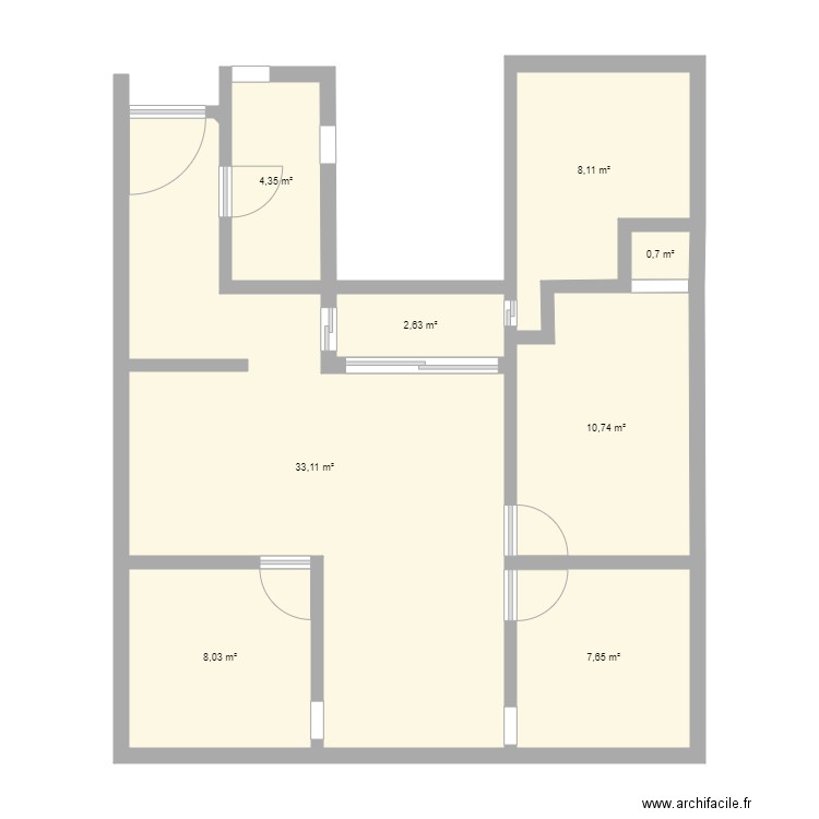 plan appartement en U. Plan de 0 pièce et 0 m2