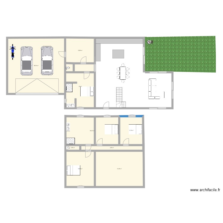 Projet Maison. Plan de 9 pièces et 189 m2