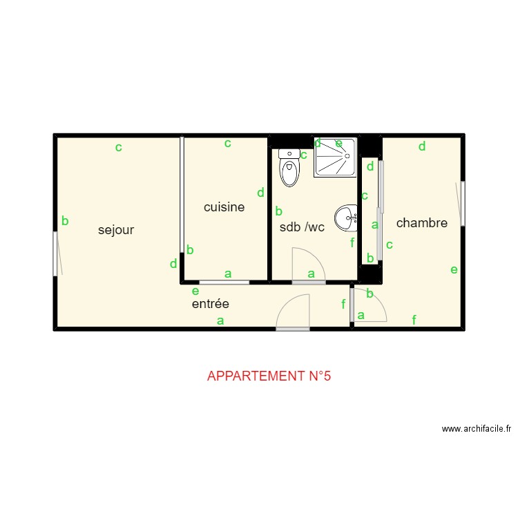 plan debart  appart 5. Plan de 0 pièce et 0 m2