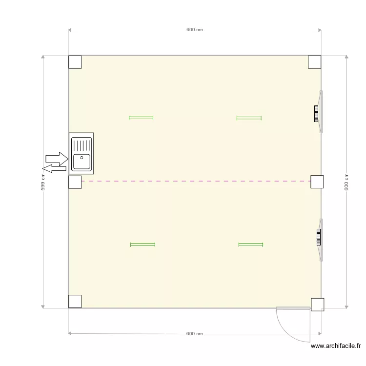 Caf&eacute;taria Eurogentec. Plan de 