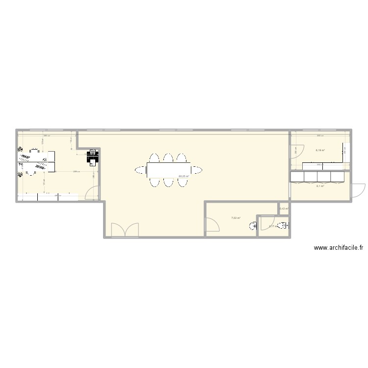 RDF - salle Bénodet V3. Plan de 7 pièces et 103 m2