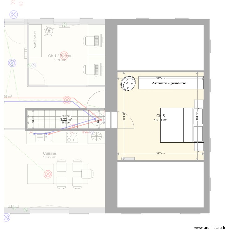 alouette apres. Plan de 16 pièces et 197 m2