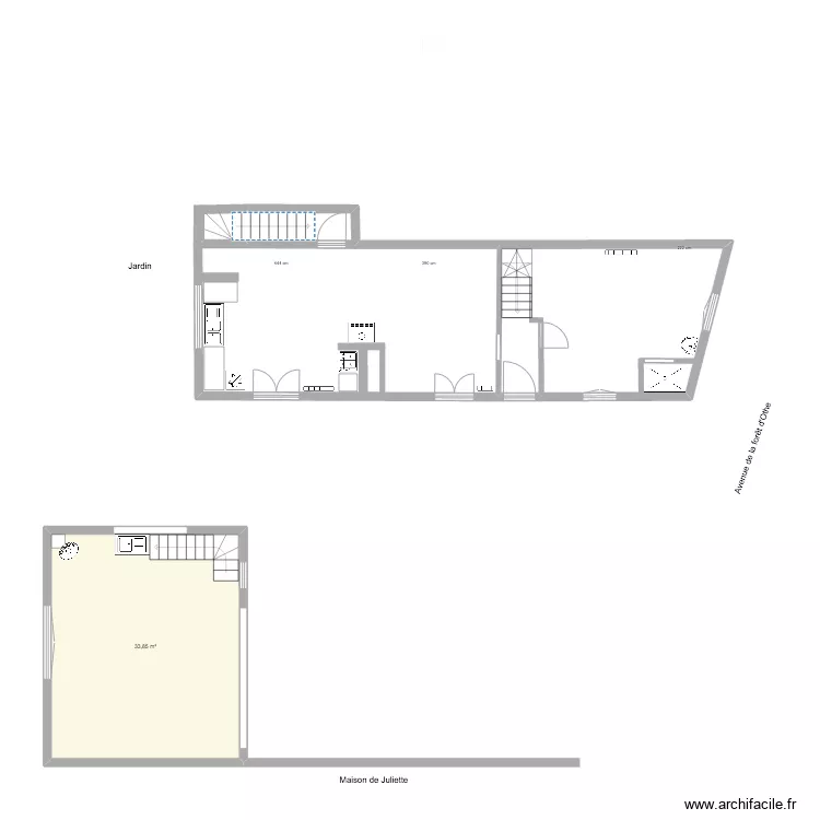 cuisine &agrave; l'Ouest v2. Plan de 