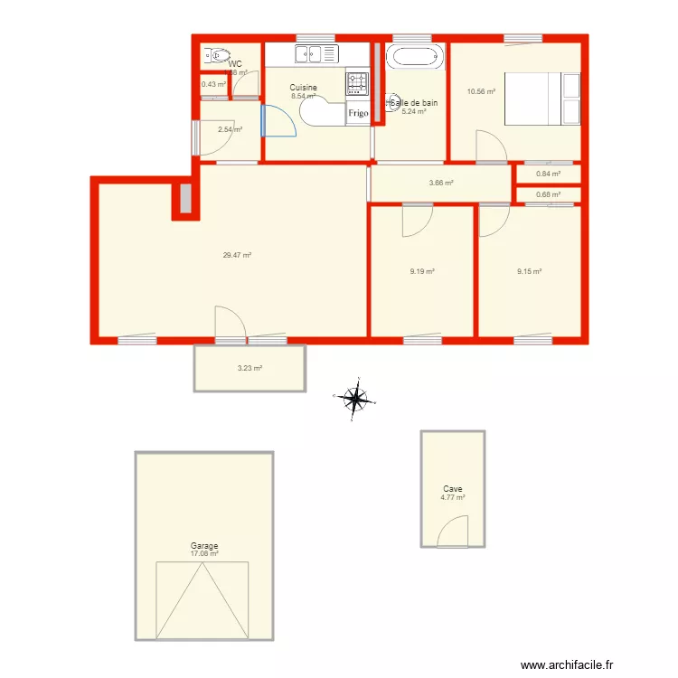 BI 2421 non c&ocirc;t&eacute;. Plan de 