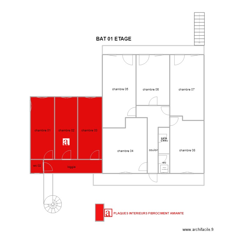 salvert bat 1 etage AMIANTE. Plan de 0 pièce et 0 m2