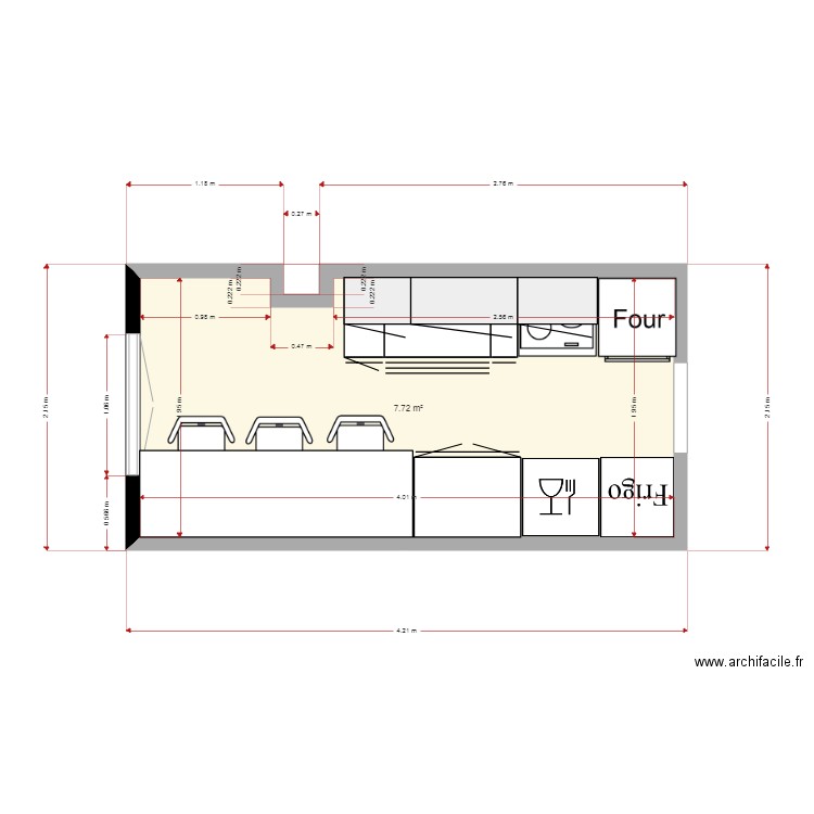 projet 050519. Plan de 1 pièce et 24 m2