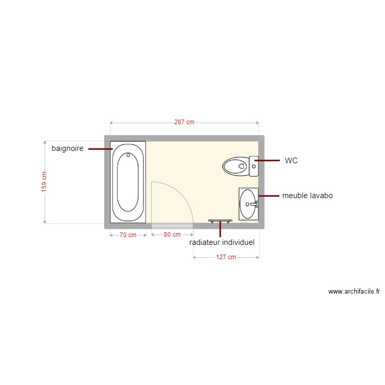 plan existant dossier 6375. Plan de 1 pièce et 5 m2