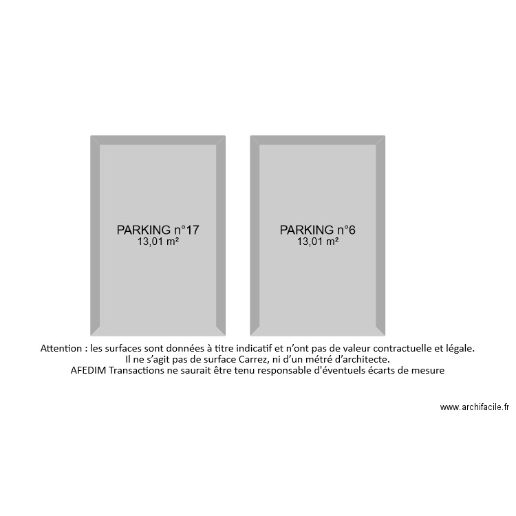 BI 9354 PARKING. Plan de 2 pièces et 26 m2