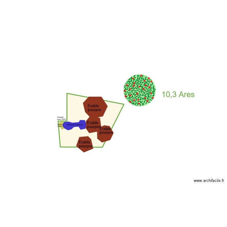 Aménagement bassin 03. Plan de 1 pièce et 2 m2