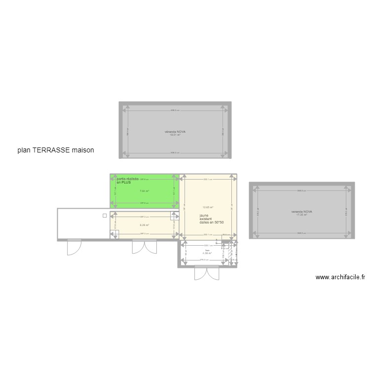 terrasse. Plan de 0 pièce et 0 m2