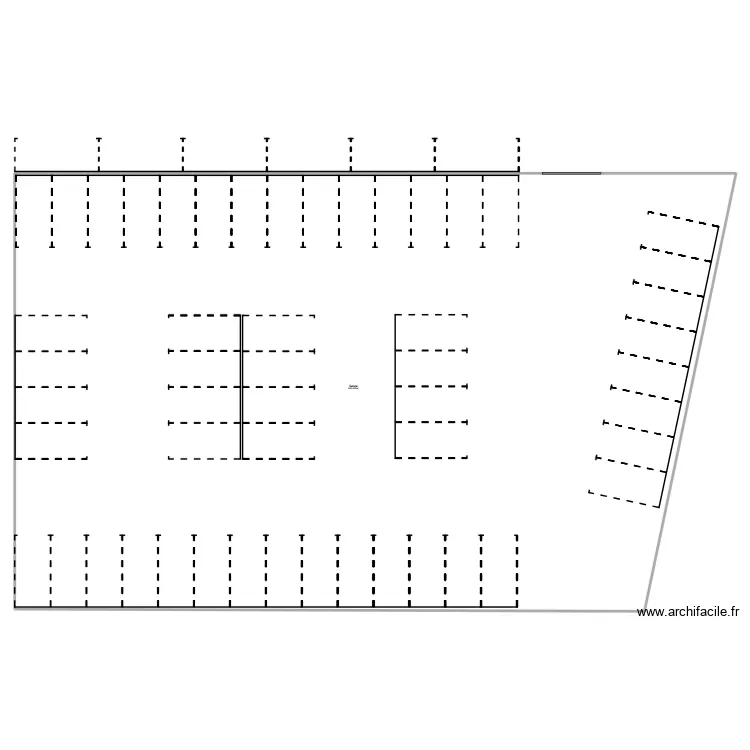 parking. Plan de 1  et 1429 m²
