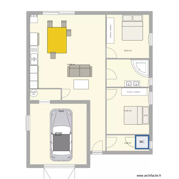 PROJET MAISON. Plan de 5 Pièces et 99 m²