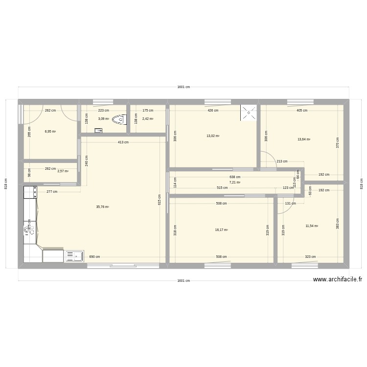Cube  plein pied. Plan de 0 pièce et 0 m2