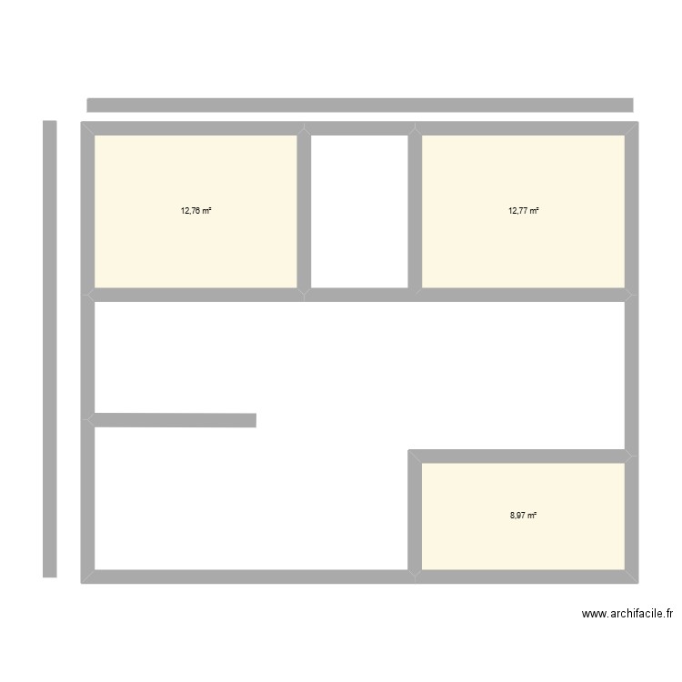 new. Plan de 3 pièces et 35 m2