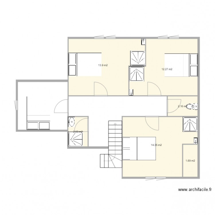 Quiberon etage 1. Plan de 0 pièce et 0 m2