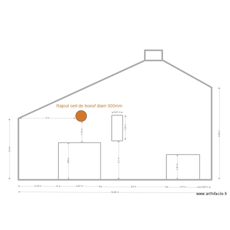 DP4 Façade Ouest Après, Loquet. Plan de 4 pièces et 8 m2