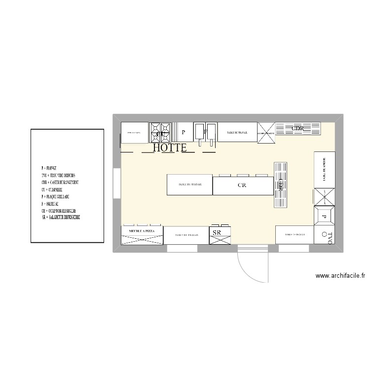 PLAN DE CUISINE/MR.BERRADA. Plan de 1 pièce et 28 m2