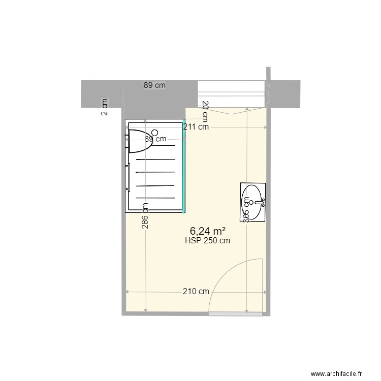 RAJOT A. Plan de 1 pièce et 6 m2