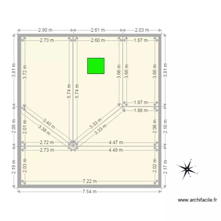 plan combles vue toit. Plan de 