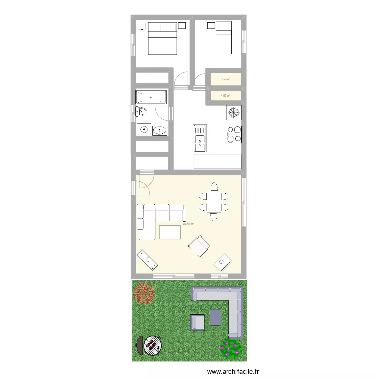 Maisonnette Mom et Michel. Plan de 