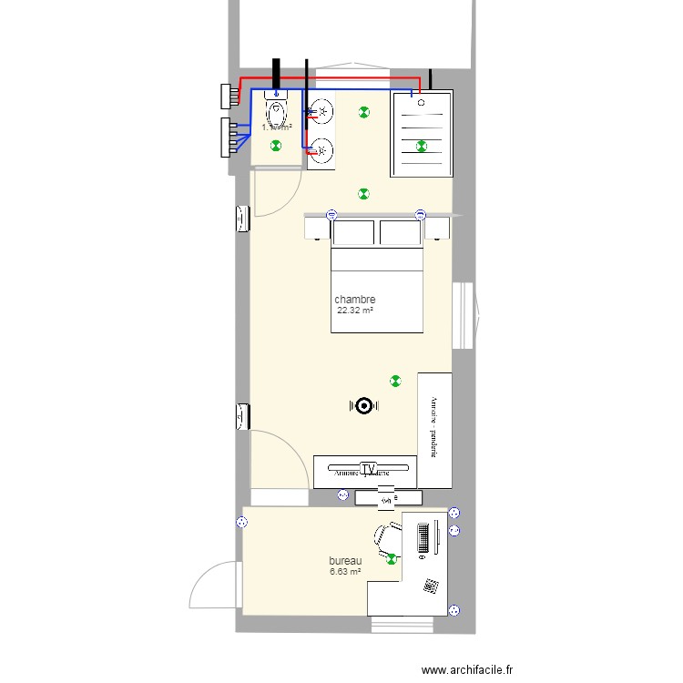 plan suite parentale avec elec modif. Plan de 0 pièce et 0 m2