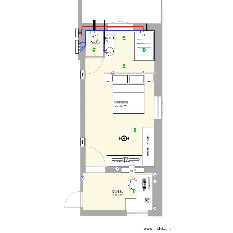 plan suite parentale avec elec modif. Plan de 0 pièce et 0 m2