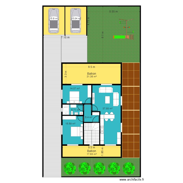 Emirdag 2 oda 1 salon 99m2 KAT 1. Plan de 0 pièce et 0 m2