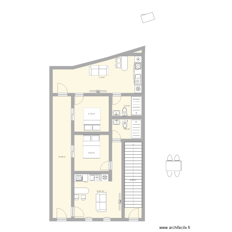 Gremio 16 0 quotas 1A paredes. Plan de 0 pièce et 0 m2