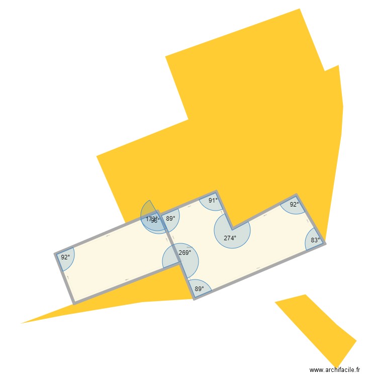 plan de masse. Plan de 1 pièce et 224 m2