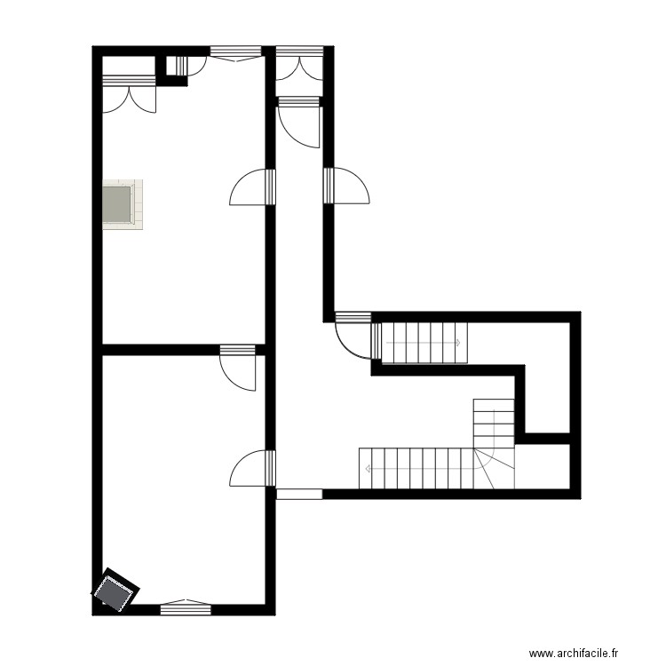 Enard app+ couloir. Plan de 7 pièces et 56 m2