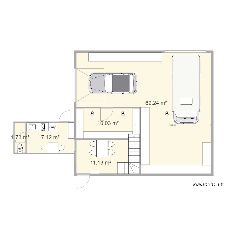 plan hangar v2. Plan de 5 pièces et 93 m2