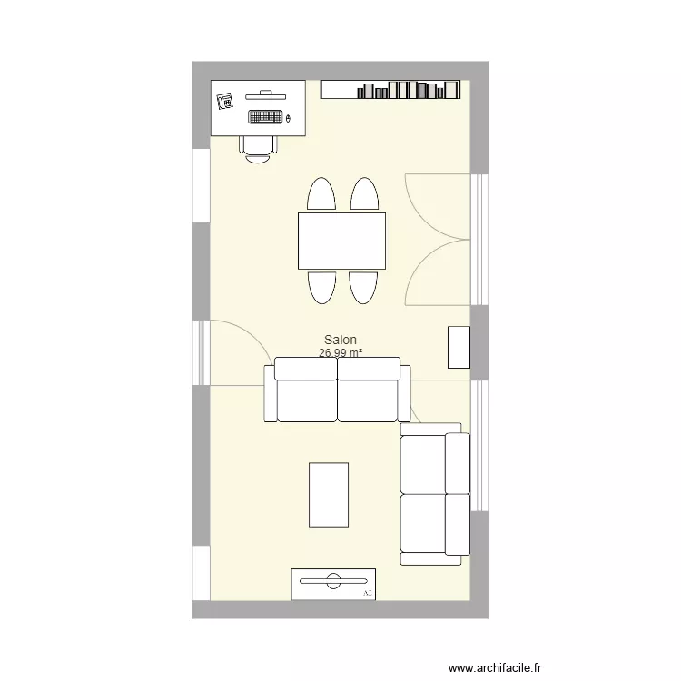 Nouveau salon. Plan de 