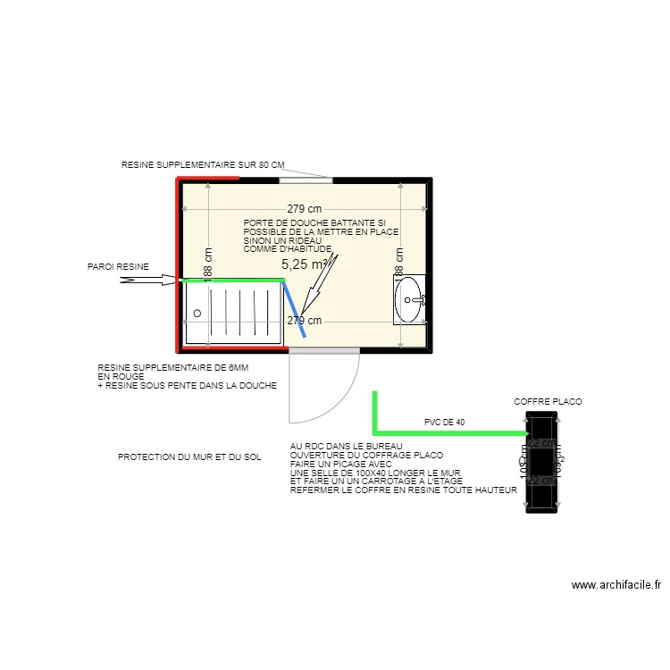 AYAD AB. Plan de 2 pièces et 5 m2