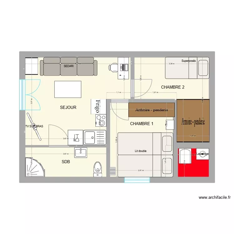 COCON. Plan de 5 Pièces et 42 m² COCON. Plan de 5 Pièces et 42 m²