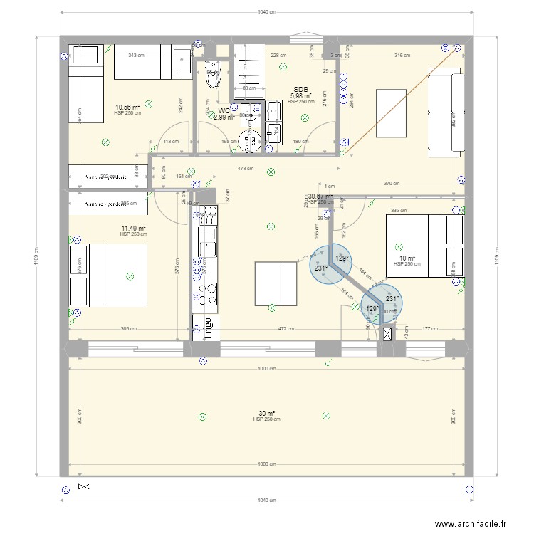 BIEDERMANN AVP 3 ELEC. Plan de 9 pièces et 102 m2