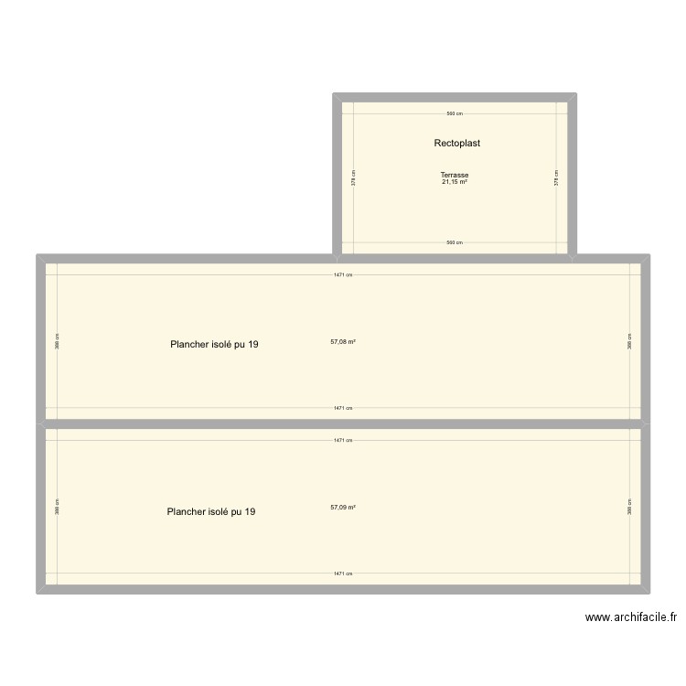 Habitation Fabre . Plan de 3 pièces et 135 m2